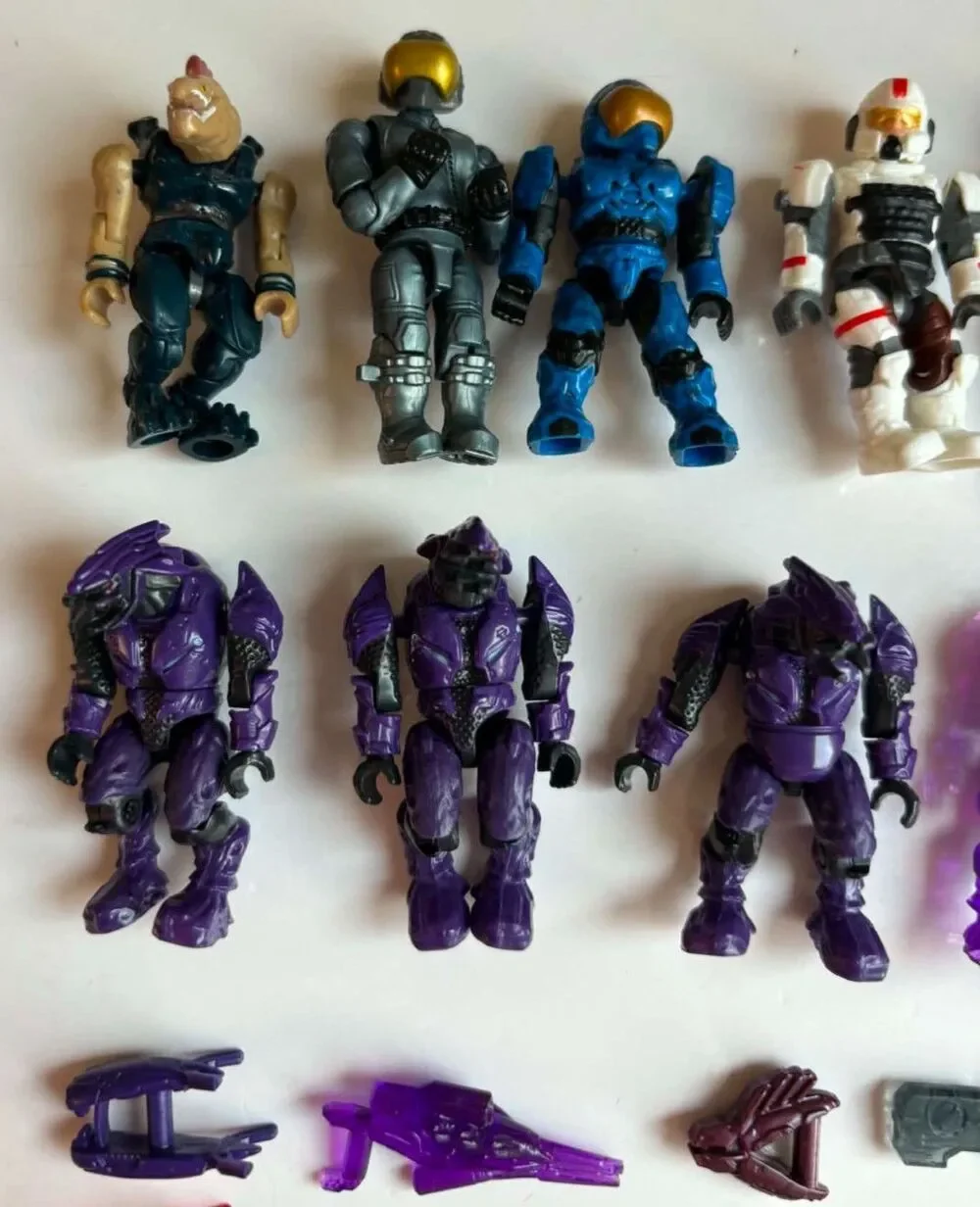 Halo Mega Bloks Construx Grunts UNSC Covenant Elite Jackal Figures Weapons Lot